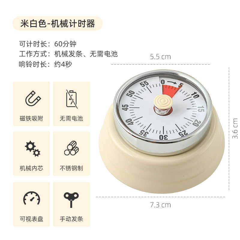 Mechanical Kitchen Timer with Magnetic Attraction