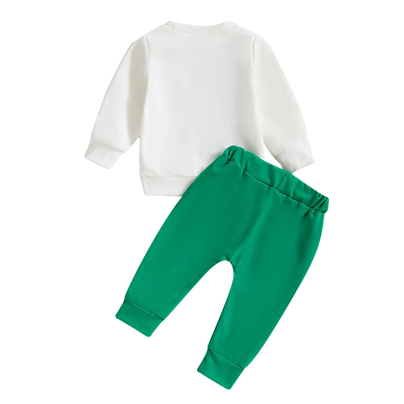 Clover Embroidery Sweatshirt and Pants Set for Toddlers