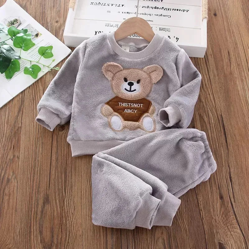 Baby Boys Fleece Hooded Jacket and Pants Set