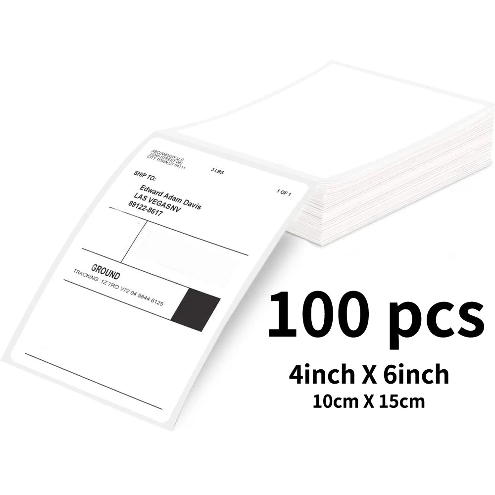 4x6 Inch Thermal Printer Paper White Labels for Shipping