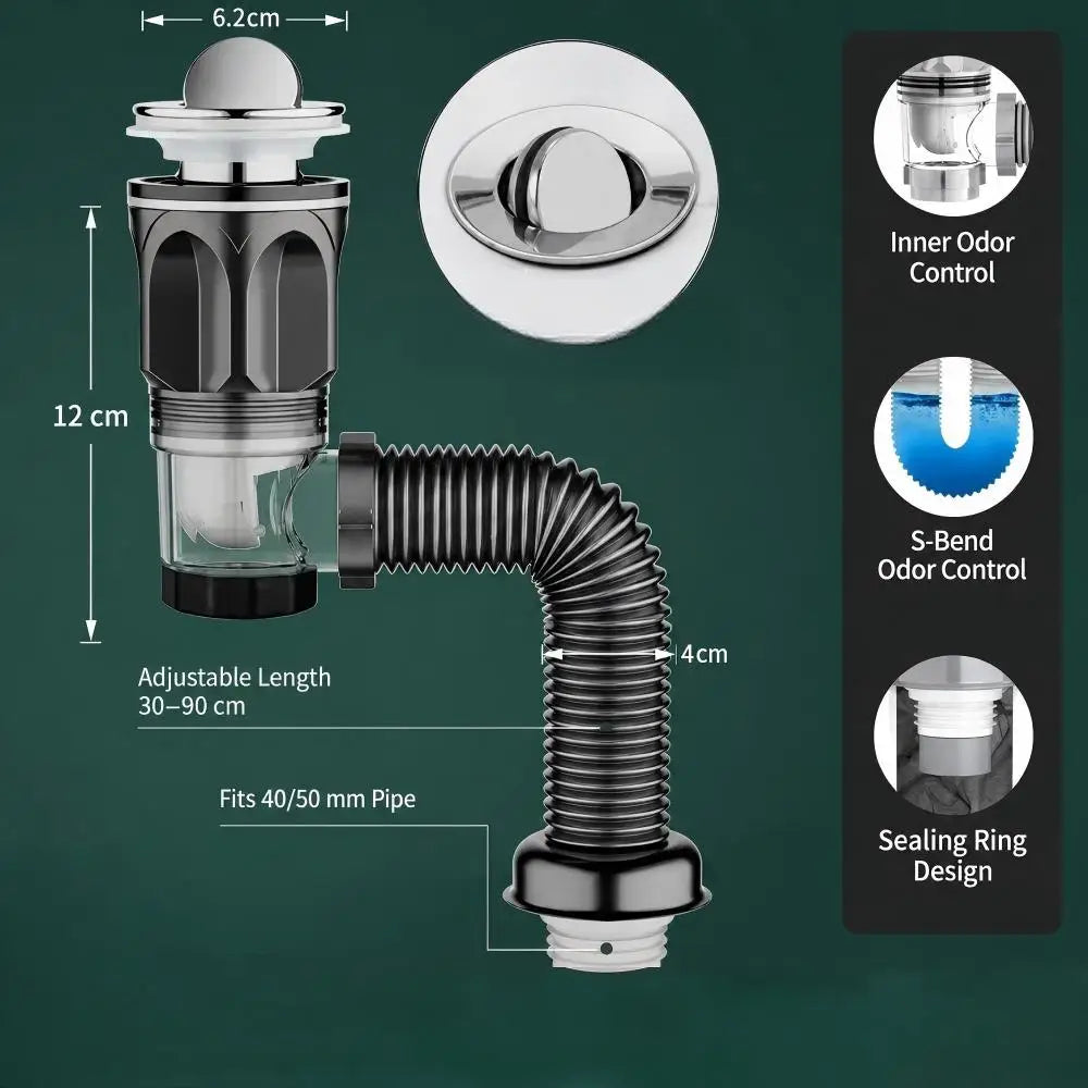 Kitchen Sink Drain Kit ABS and Stainless Steel
