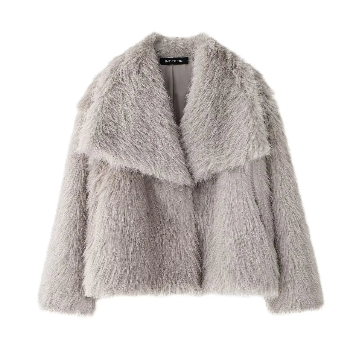 Cropped Faux Fur Jacket Coat for Women
