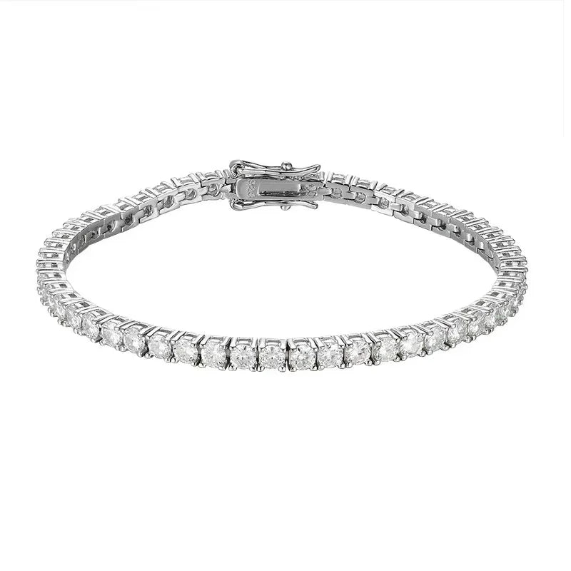 Moissanite Tennis Bracelet 925 Sterling Silver White Gold