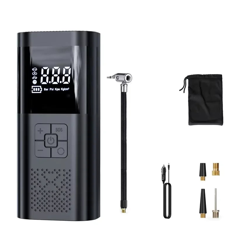 Cordless Portable Tire Inflator with Pressure Gauge