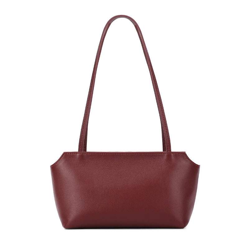 Genuine Cowhide Leather Mini Shoulder Tote Bag