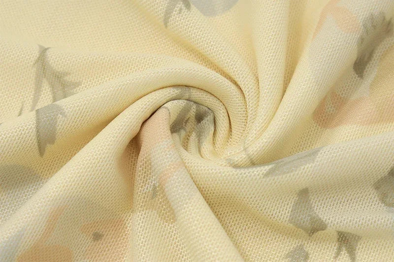 Yellow Flower Print Maxi Dress Sleeveless V Neck