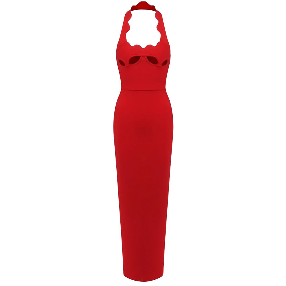 Elegant Black Halter Bodycon Dress for Women