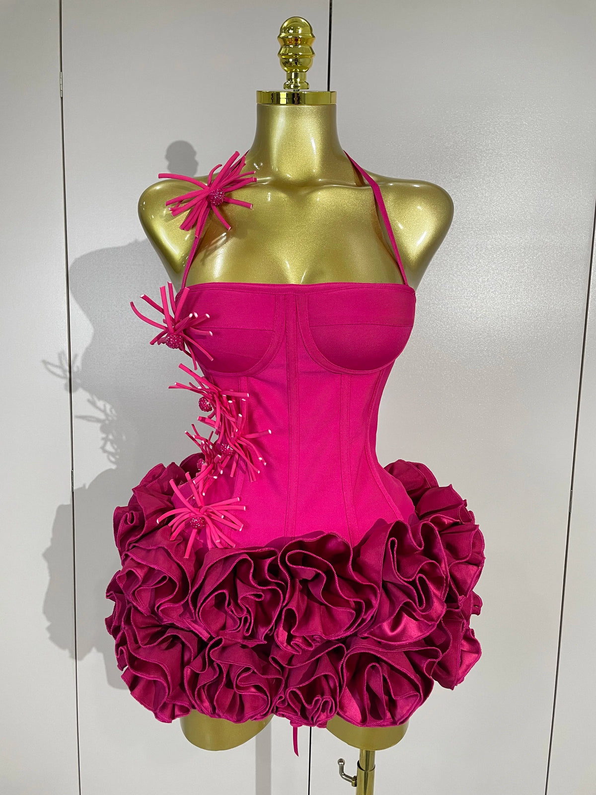 Women Red Black Bandage Two Piece Cocktail Gown