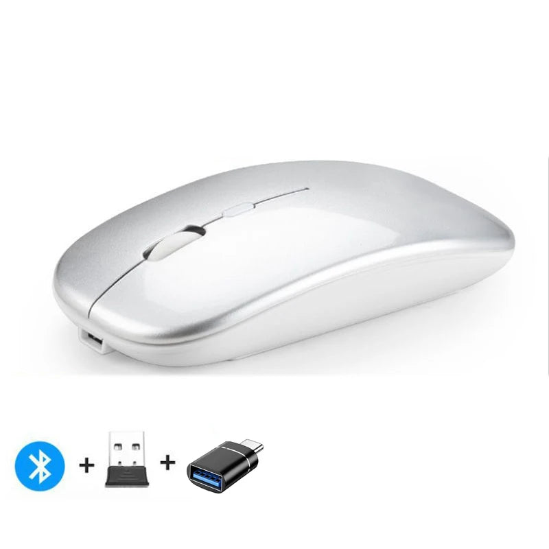 Rechargeable Wireless Mouse Dual Modes for PC and Laptop