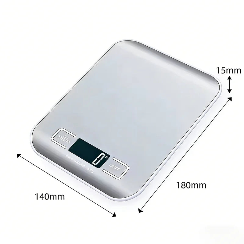 Digital Kitchen Scale Stainless Steel LED Display