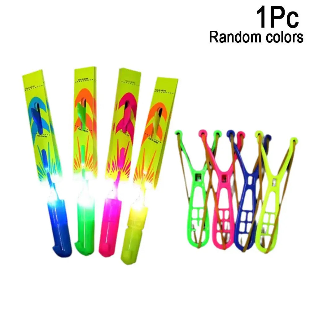 LED Slingshot Flying Copters Light-Up Toys for Kids