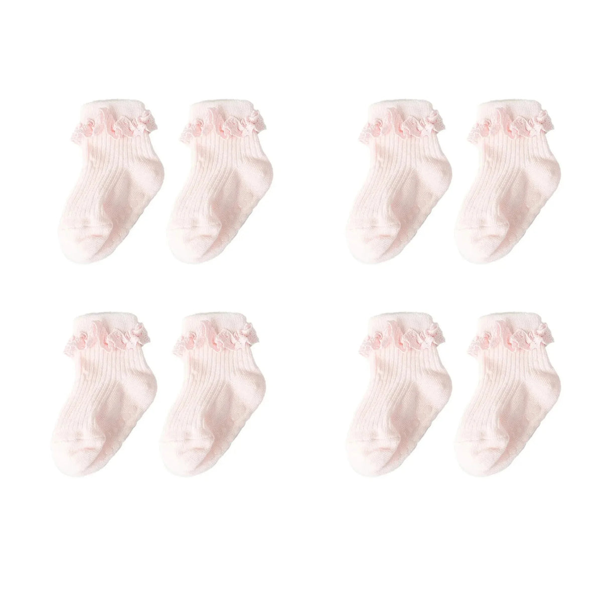 Cotton Lace Socks for Toddler Girls Non-slip Half Knee
