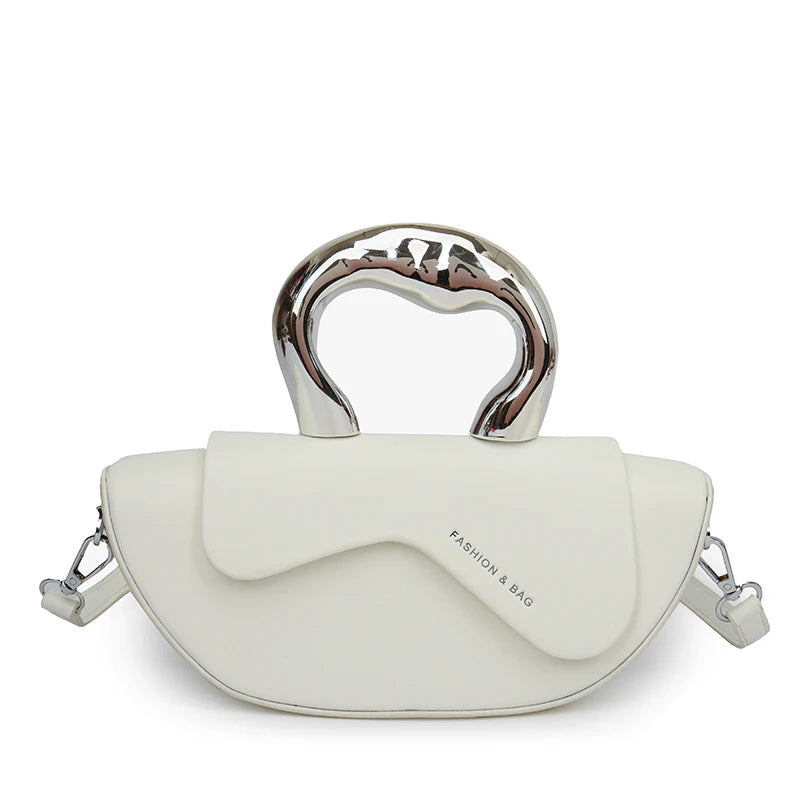 Solid PU Shoulder Bag with Hasp Compartment