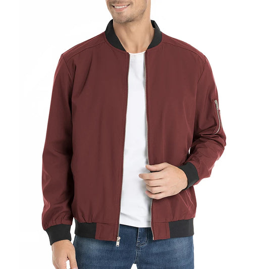 Men's Lightweight Casual Bomber Jacket Polyester