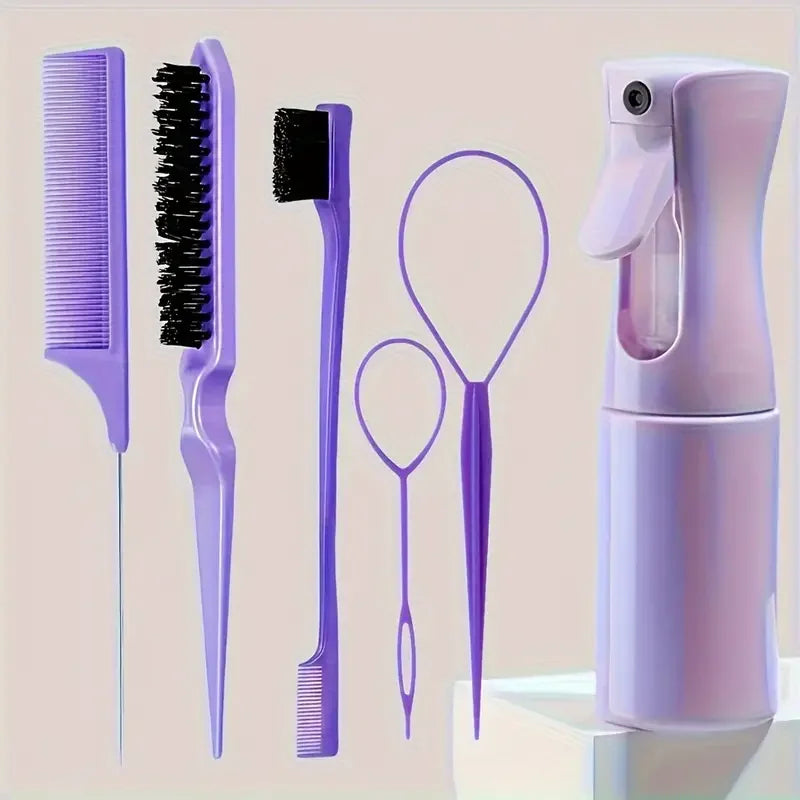 Hair Styling & Brush Set – 6 Pieces