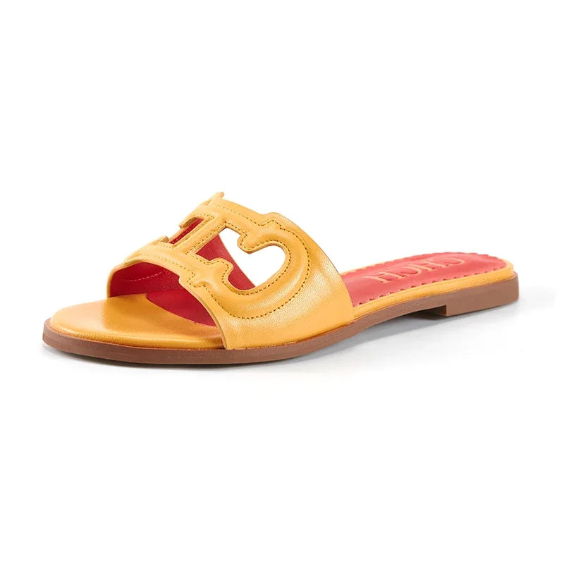 CHCH Women's Black Flat Indoor Slippers