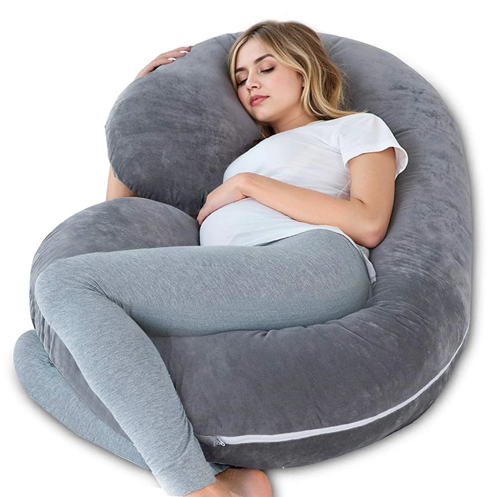 G Shaped Full Body Maternity Pillow with Removable Cover