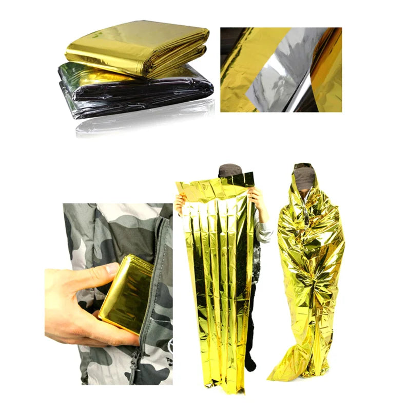 Gold Emergency Blanket Waterproof Insulation Tool 160x210cm