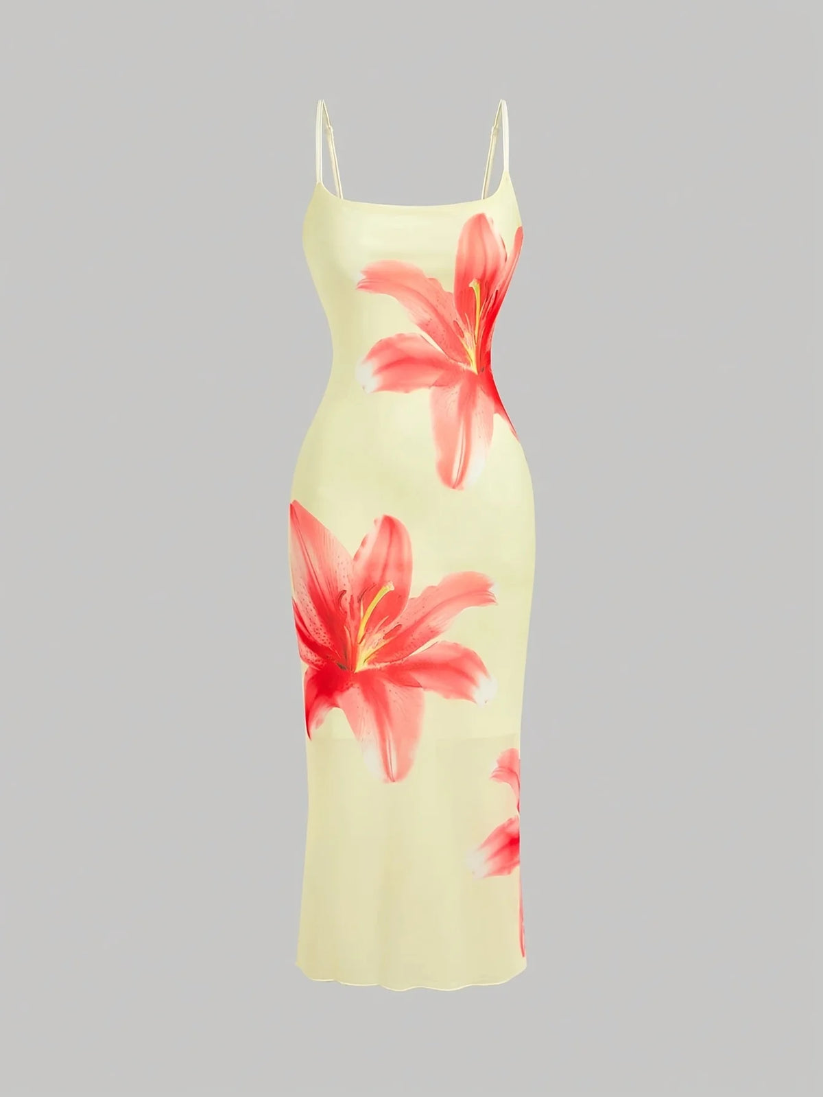 Elegant Floral Print Midi Sundress for Women