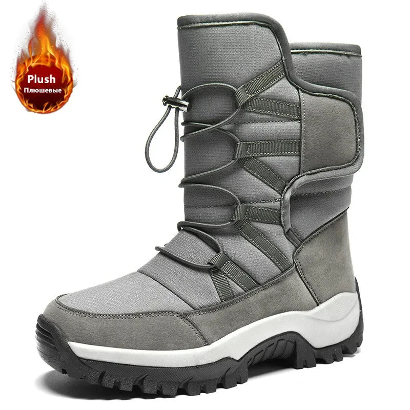 Men's Winter Ankle Boots Waterproof Plush Hiking Shoes