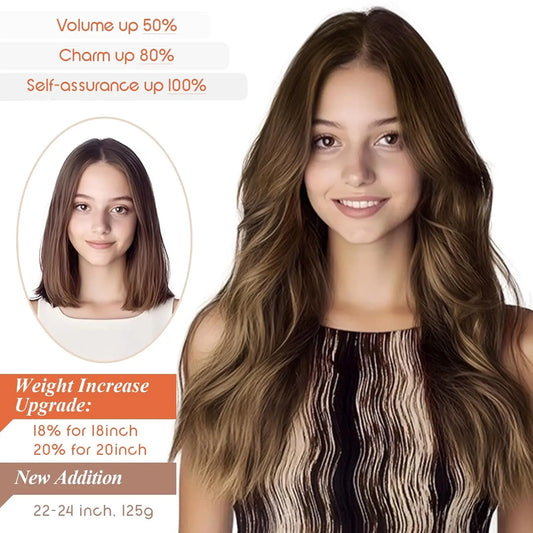 VeSunny Remy Hair One Piece Invisible Wire Extensions