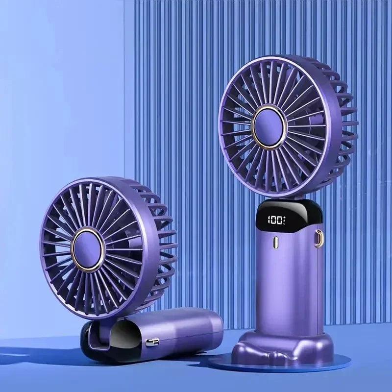 Portable Rechargeable Handheld Fan with LED Display