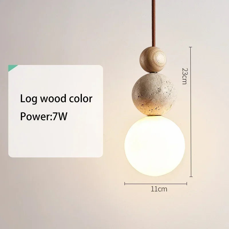 Yellow Travertine Pendant Light for Bedroom Kitchen