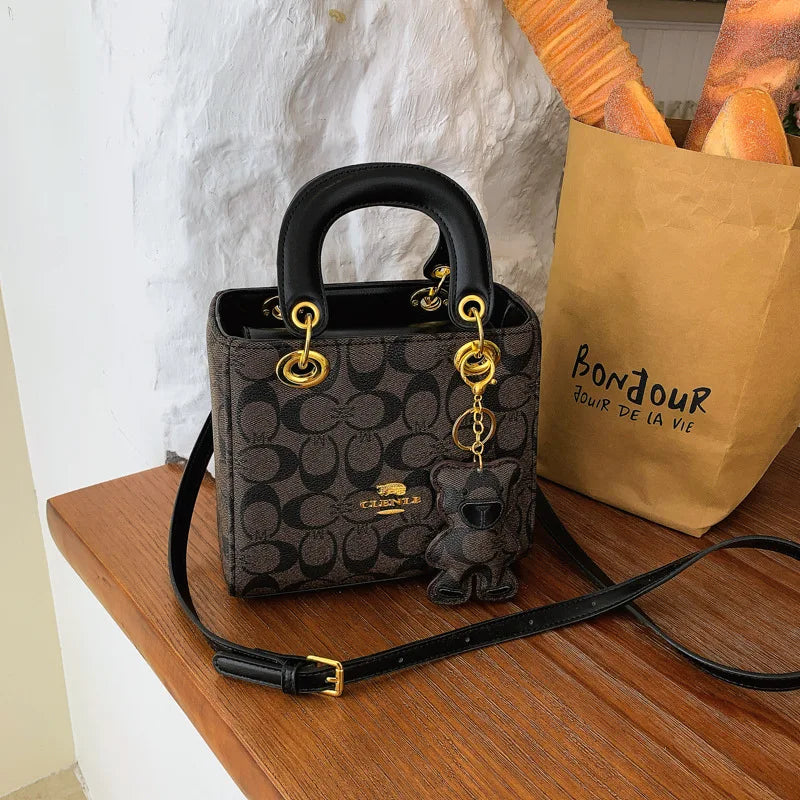 Vintage Monogram Handbag with Bear Charm