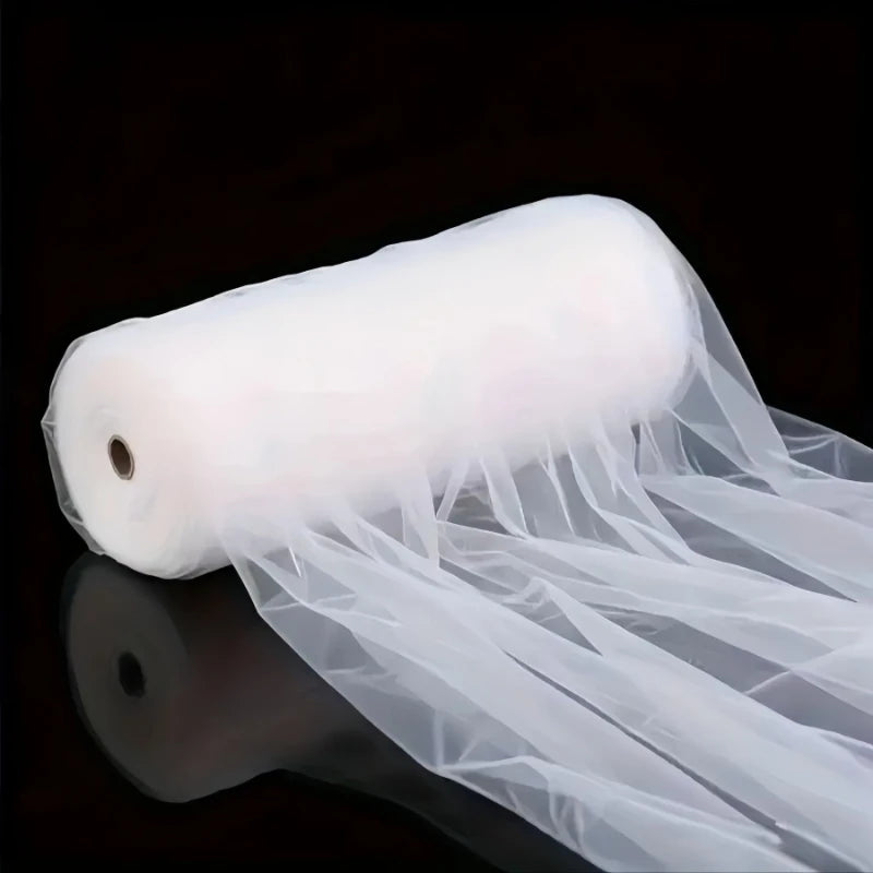 50M White Tulle Fabric for Wedding and Party Decor