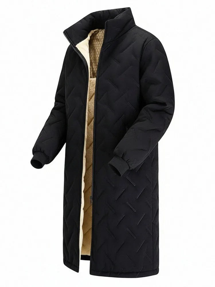 Mid-Length Quilted Padded Jacket for Men