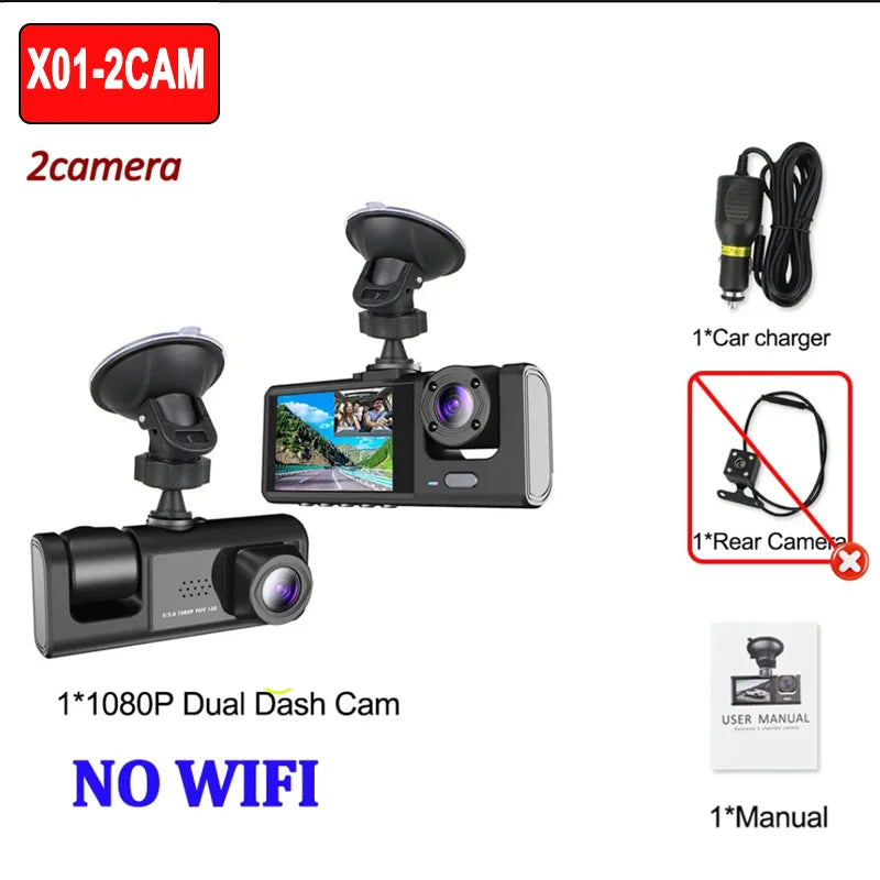 1080P WiFi Dash Cam with Front and Rear Cameras