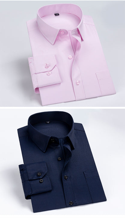 Striped Long-Sleeved Shirt for Men, Cotton Blend, Breathable