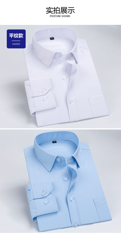 Striped Long-Sleeved Shirt for Men, Cotton Blend, Breathable