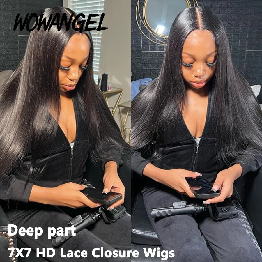 Glueless HD Lace Closure Wig Silk Straight Human Hair