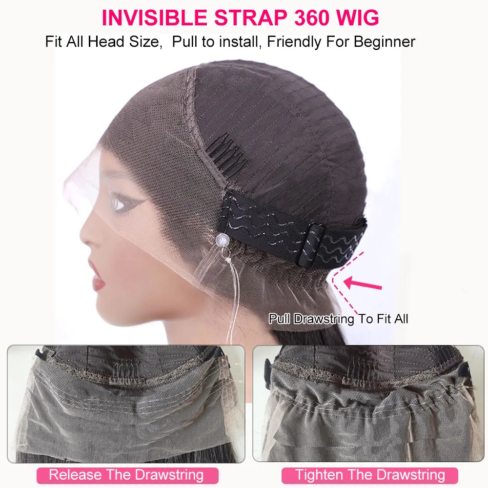 4C Kinky Edges Deep Wave Lace Front Wig Human Hair