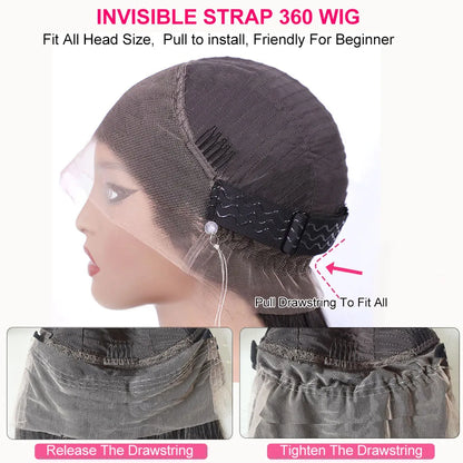 4C Kinky Edges Deep Wave Lace Front Wig Human Hair