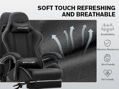 GTPLAYER Gaming Chair with Footrest and Lumbar Support