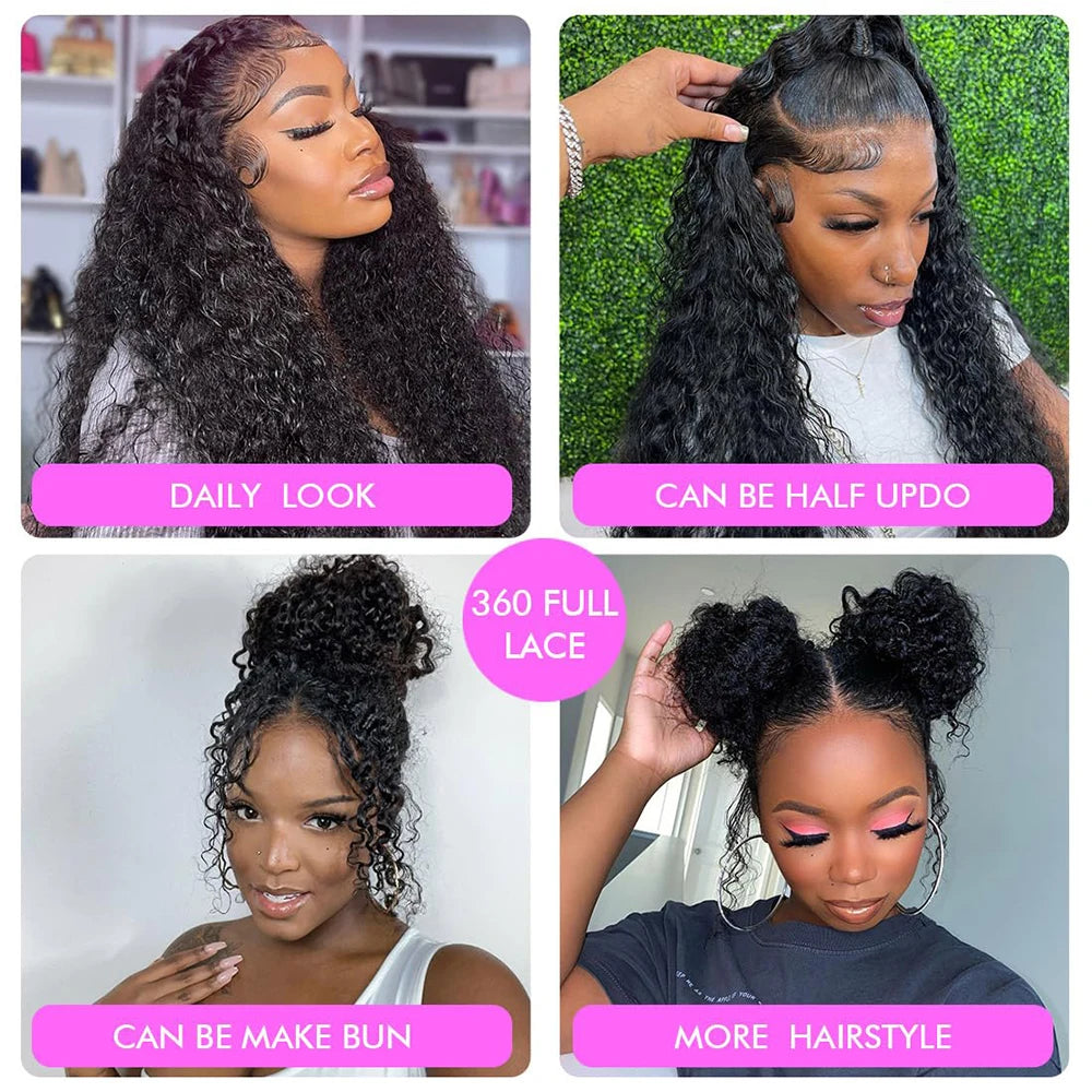 Invisi Strap 360 Lace Front Wig Human Hair Deep Curly