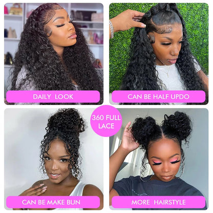 Invisi Strap 360 Lace Front Wig Human Hair Deep Curly