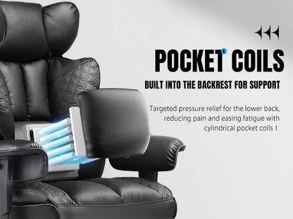 Ergonomic Leather High Back Office Chair with Footrest