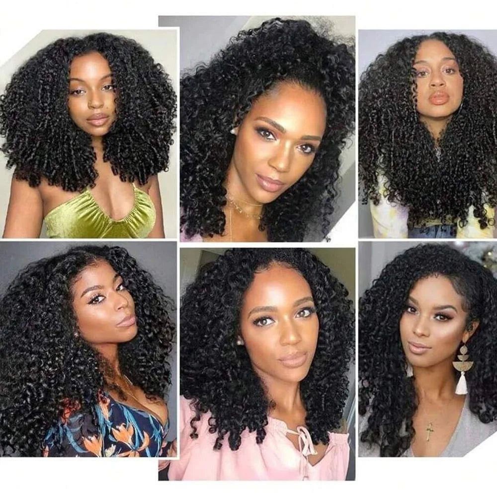 Burmese Curly Human Hair Bundles Double Drawn Extensions