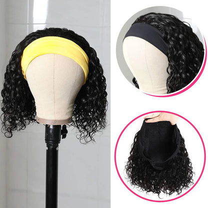 Deep Wave Human Hair Headband Wig for Women