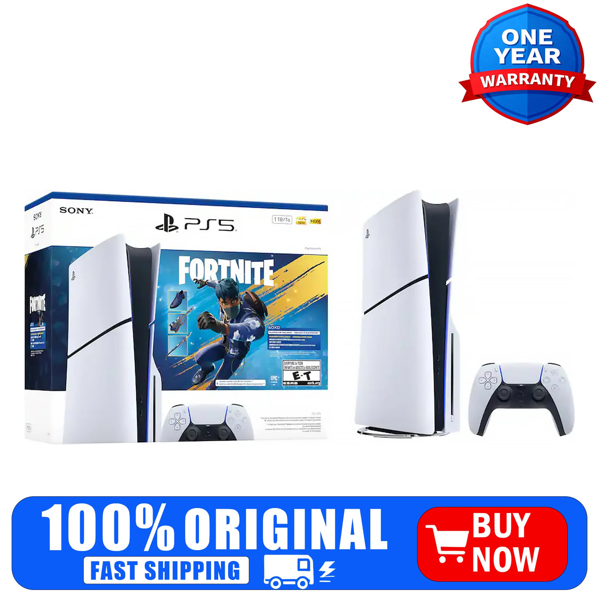 PlayStation 5 Disc Console 1TB Fortnite Bundle