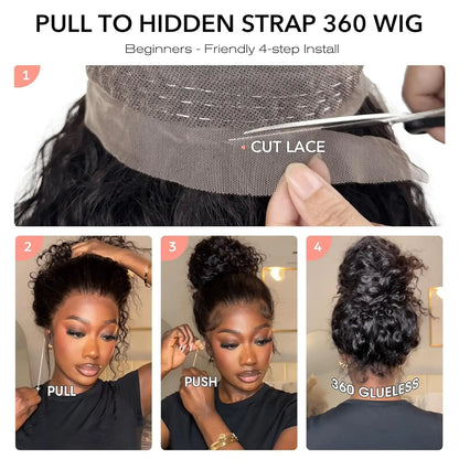 Invisi Strap 360 Lace Front Wig Human Hair Deep Curly