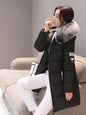Winter Women Parka with Fur Collar and Zipper Pockets