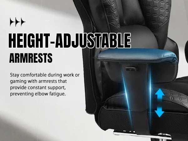 Ergonomic Leather High Back Office Chair with Footrest