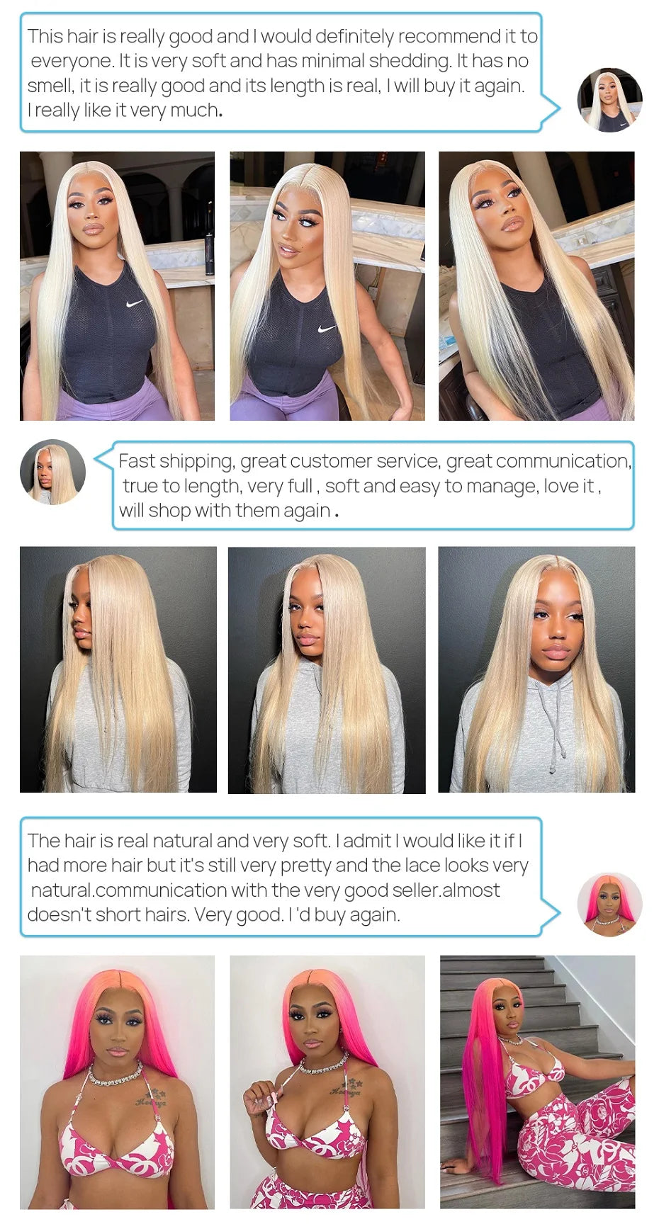 613 Blonde Brazilian Hair Bundles Straight Weave 24-40 Inch