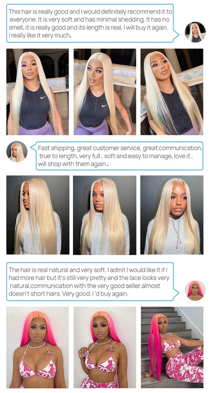 613 Blonde Brazilian Hair Bundles Straight Weave 24-40 Inch