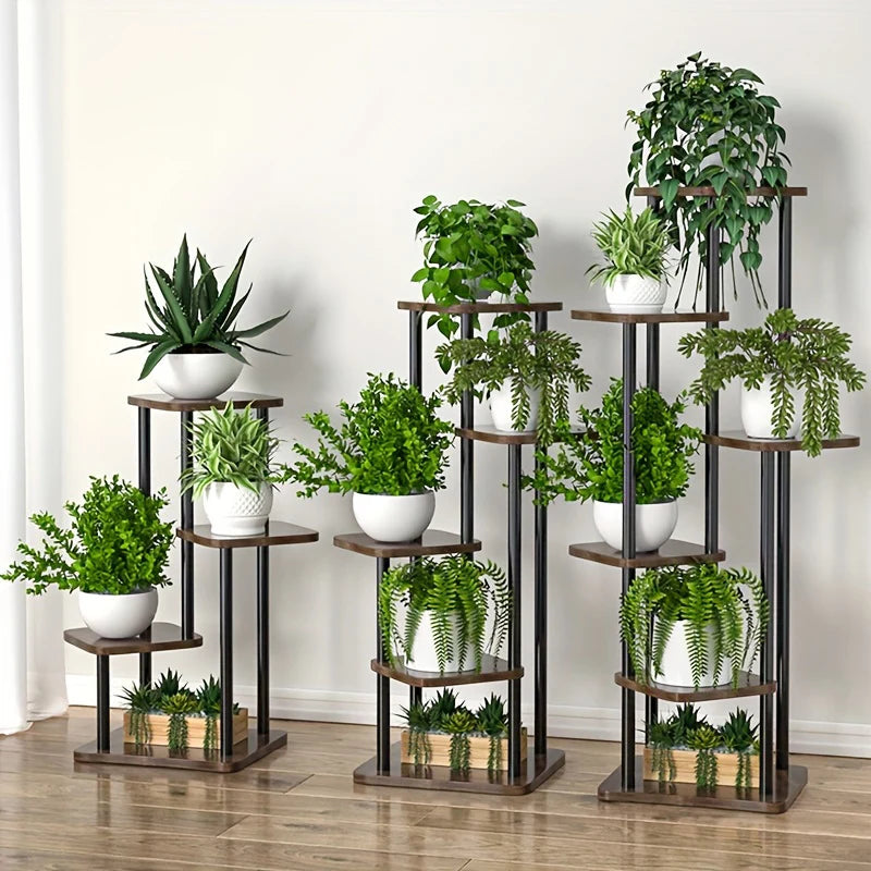 Wooden 6 Tier Plant Stand for Indoor Display