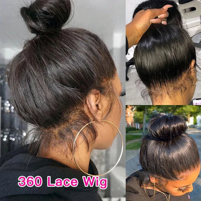 HD 360 Full Lace Wig 36 Inch Bone Straight Human Hair